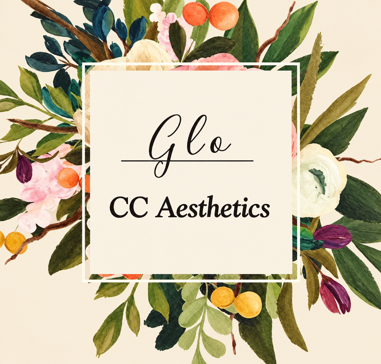 Glo CC Aesthetics floral branding