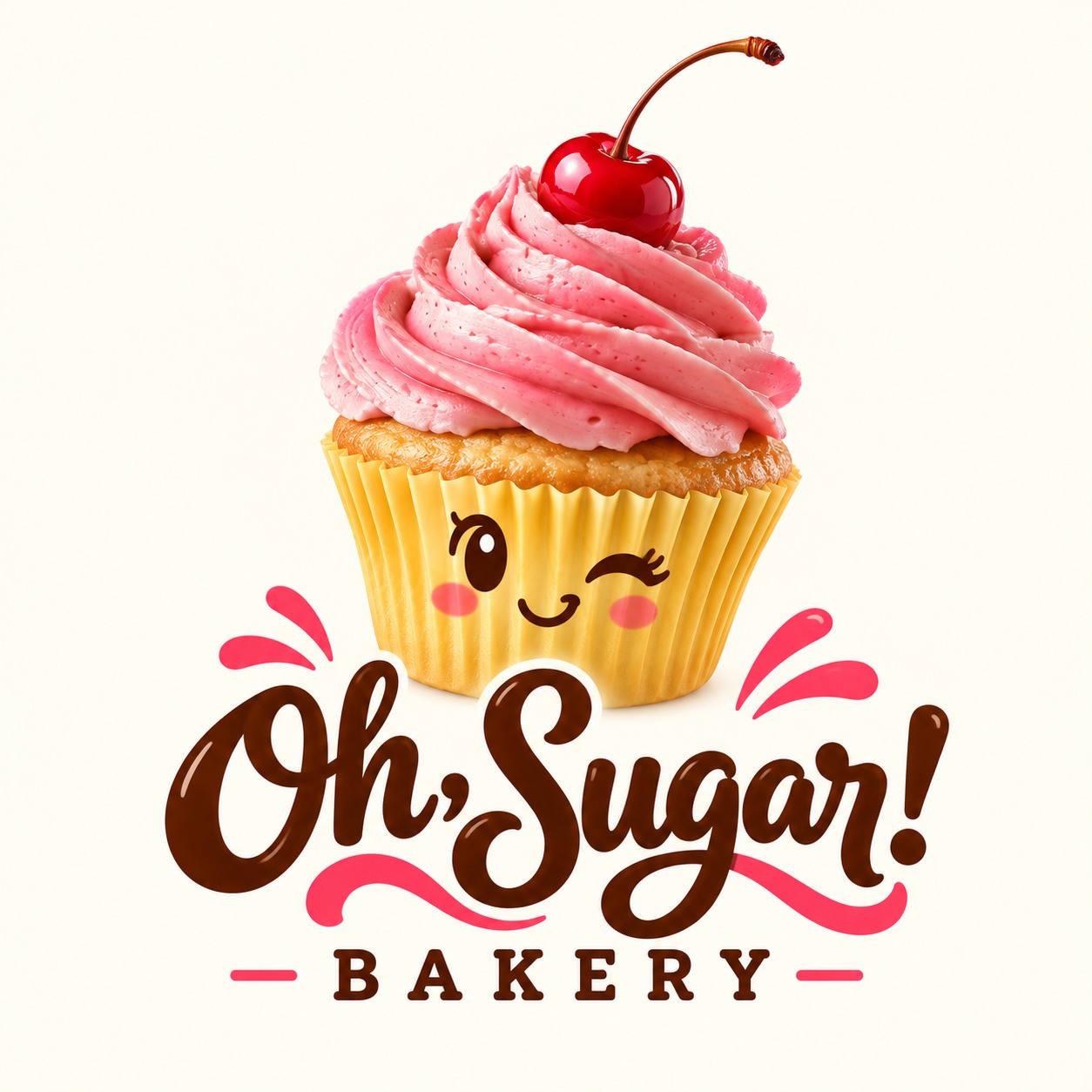 Winking cupcake logo